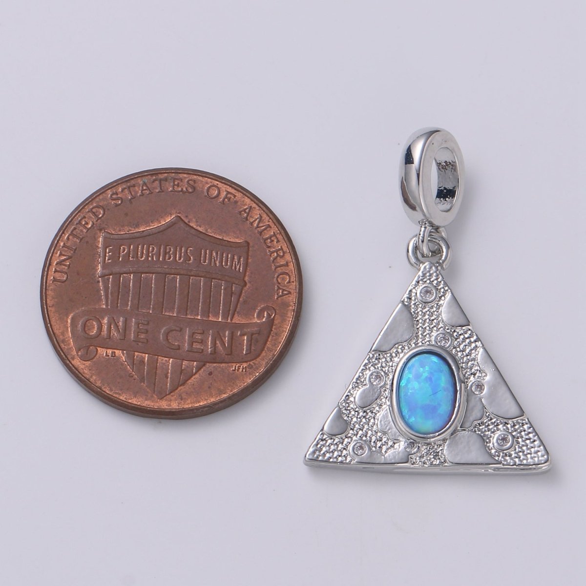 Dainty Solitaire Pendant Triangle Opal Charm for necklace Bracelet Earring component Geometric Charm Dangle for Jewelry Making Supply H-307 H-309 H-384 H-387
