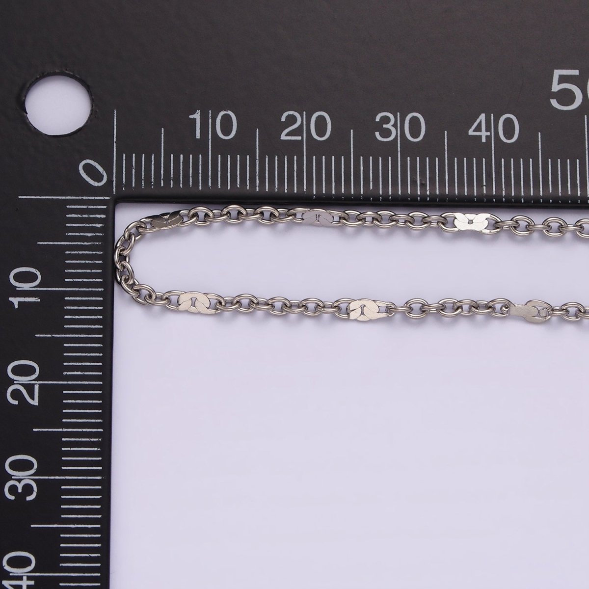 Dainty Stainless Steel 2.4mm Unique Cable Chain 20 Inch Necklace in Silver | WA-2383 - DLUXCA