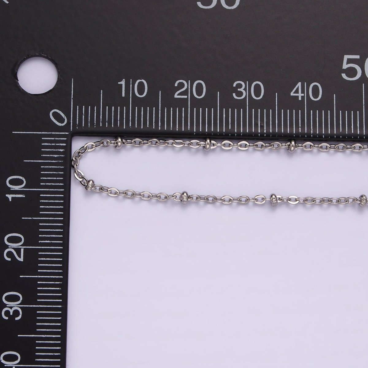 Dainty Stainless Steel 2mm Satellite Chain 18 Inch Necklace in Silver | WA-2385 - DLUXCA