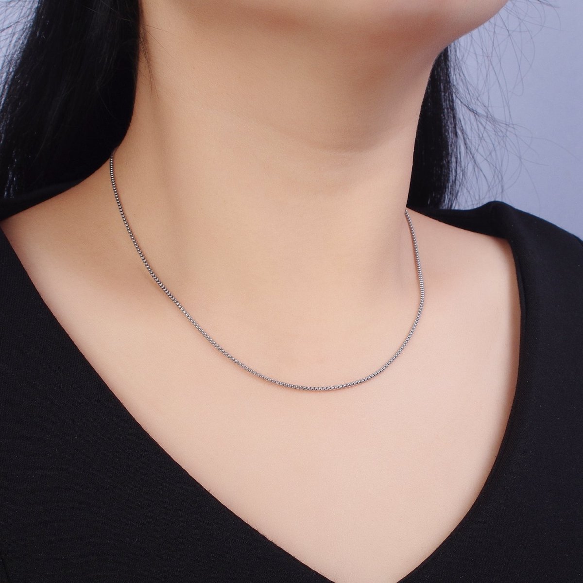 Dainty Stainless Steel Cable Rolo Chain Necklace 1.2mm Thin Dark Gold Box Chain 17.7 inches for Jewelry Making | WA-1703 WA-1704 Clearance Pricing