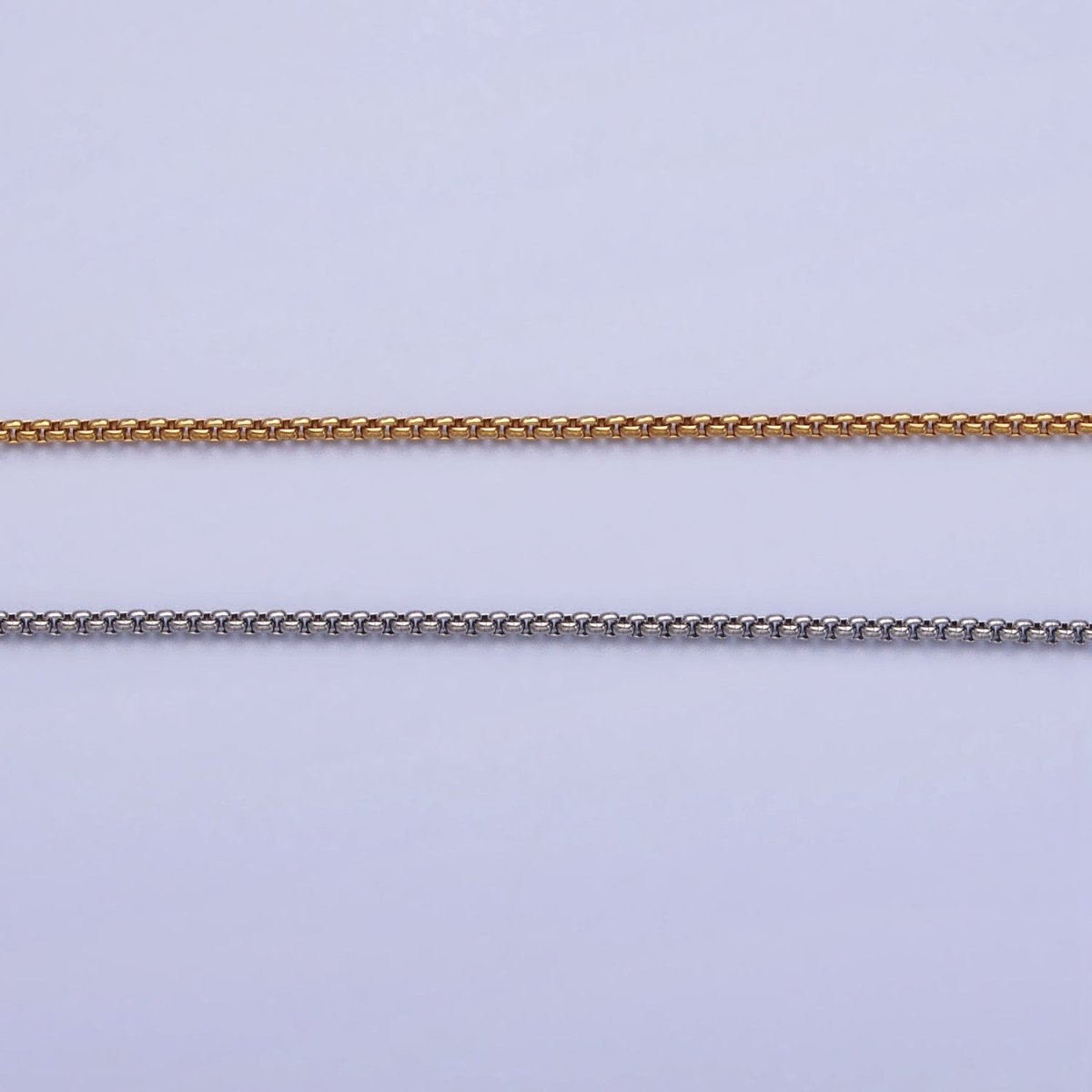 Dainty Stainless Steel Cable Rolo Chain Necklace 1.2mm Thin Dark Gold Box Chain 17.7 inches for Jewelry Making | WA-1703 WA-1704 Clearance Pricing