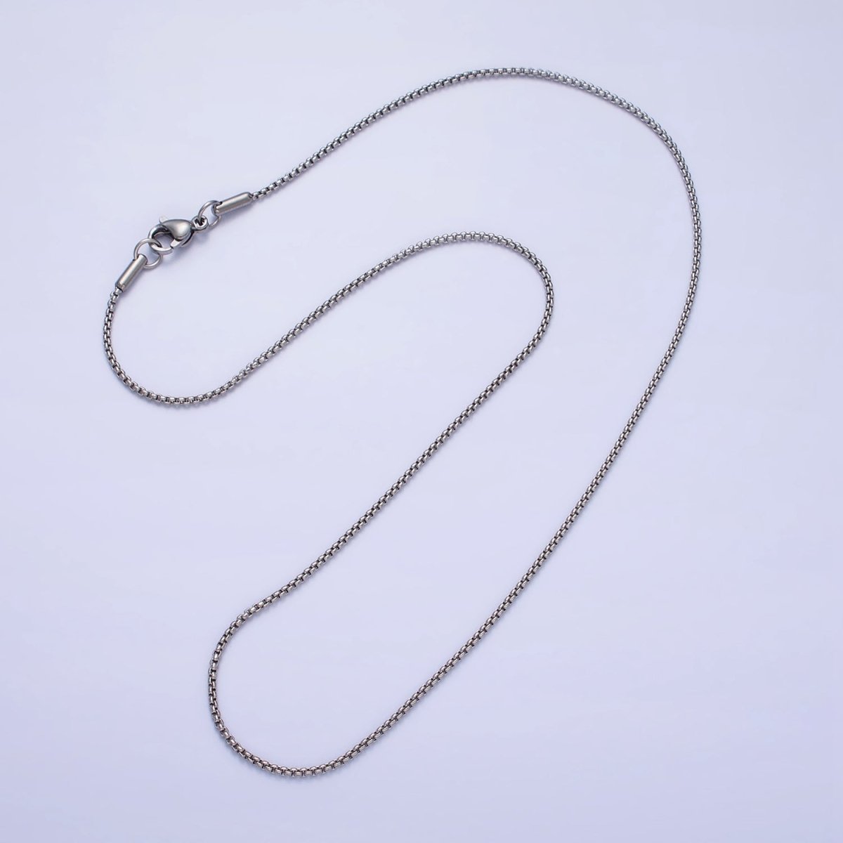 Dainty Stainless Steel Cable Rolo Chain Necklace 1.2mm Thin Dark Gold Box Chain 17.7 inches for Jewelry Making | WA-1703 WA-1704 Clearance Pricing