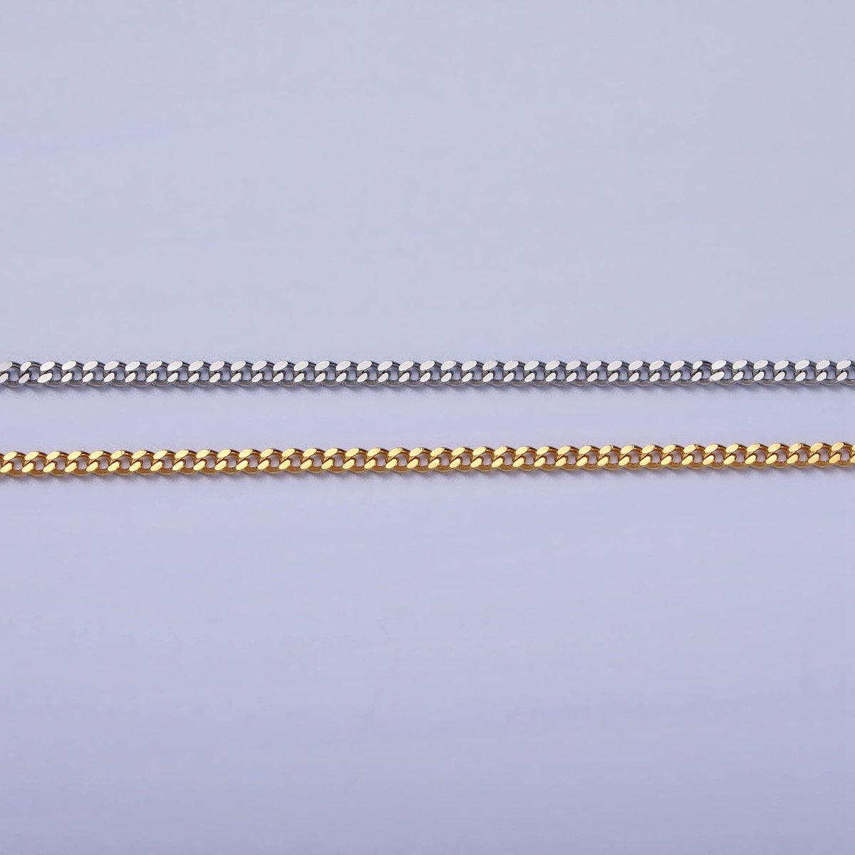 Dainty Stainless Steel Curb Chain Necklace 1.2mm Thin Gold Box Chain 17.7 inches for Jewelry Making | WA-1701 WA-1702 Clearance Pricing