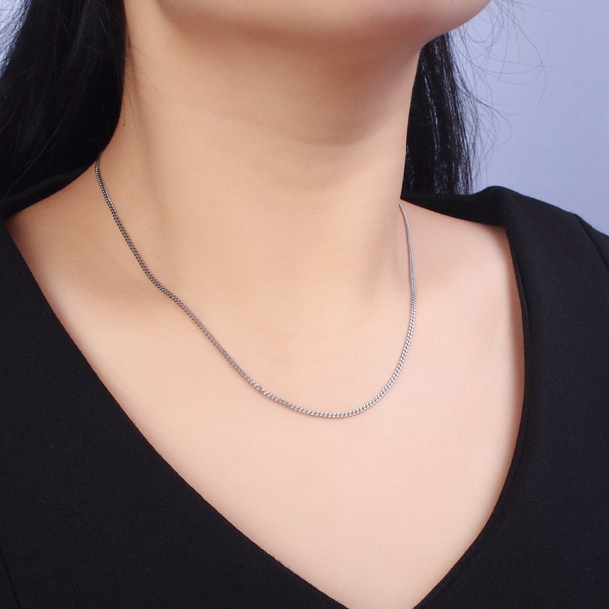 Dainty Stainless Steel Curb Chain Necklace 1.2mm Thin Gold Box Chain 17.7 inches for Jewelry Making | WA-1701 WA-1702 Clearance Pricing