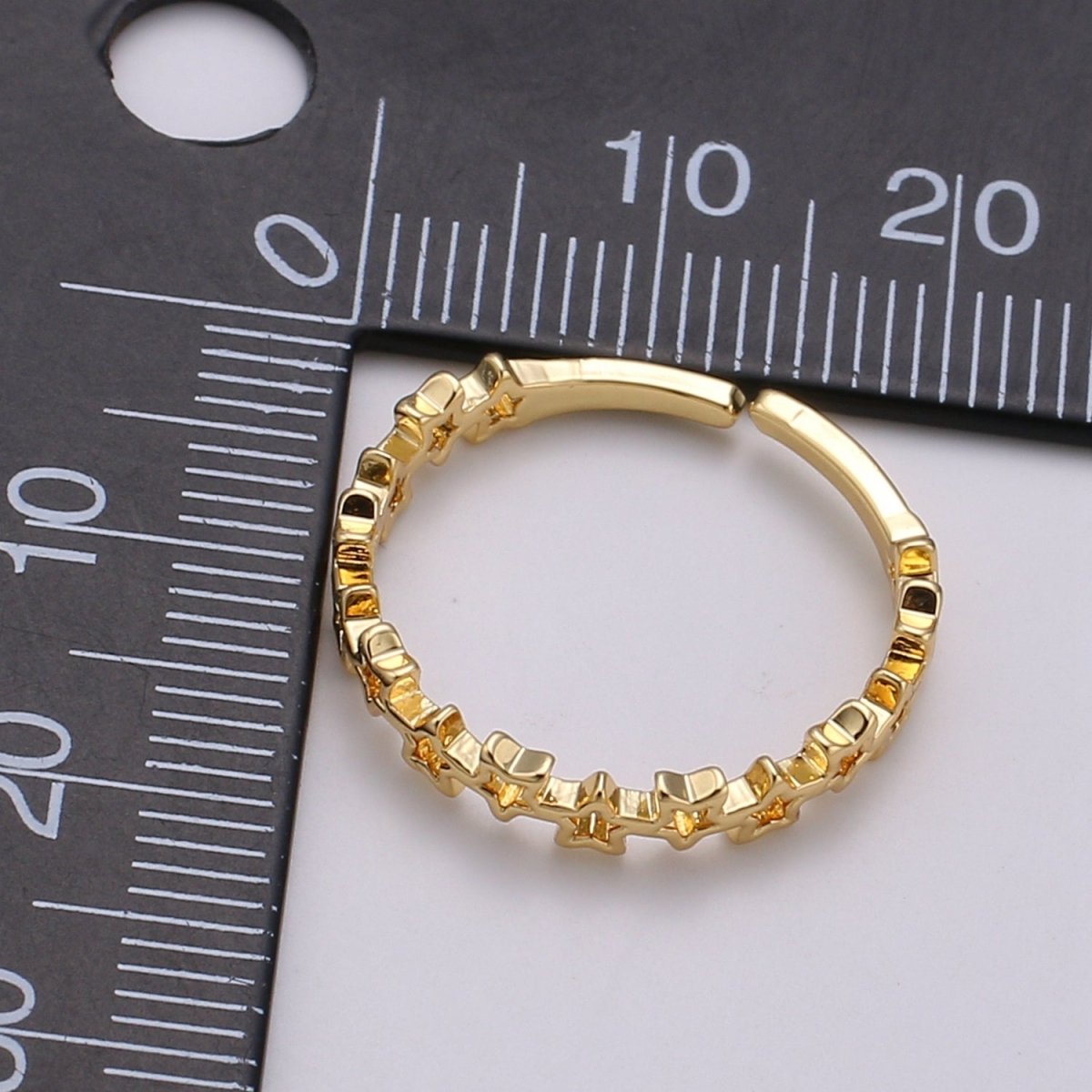 Dainty Star Ring, Gold Minimalist Ring, Stacking Rings for Women, Simple Open Ring, 18k Gold Filled Ring, Gift for Her R-154 - DLUXCA