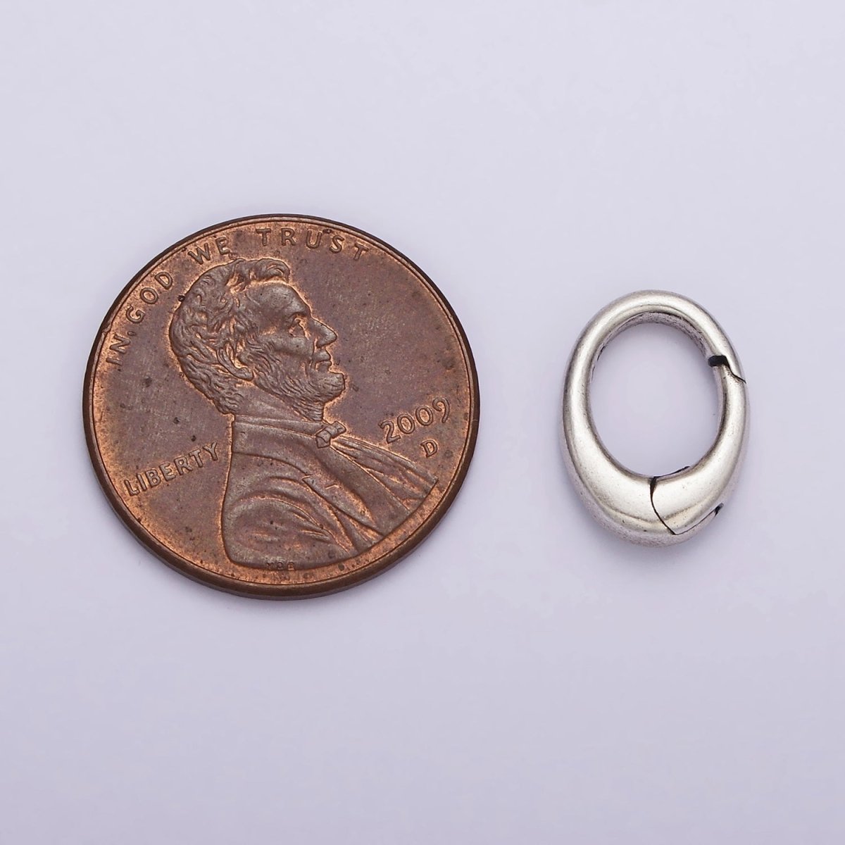 Dainty Sterling Silver Hinged Oval Push Gate Ring Clasp Charm Pendants Interchangeable Connectors SL-312 - DLUXCA