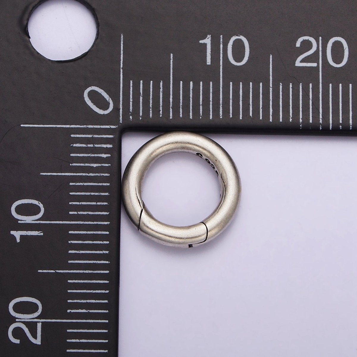 Dainty Sterling Silver Hinged Round Push Gate Ring Clasp Charm Pendants Interchangeable Connectors SL-310 - DLUXCA