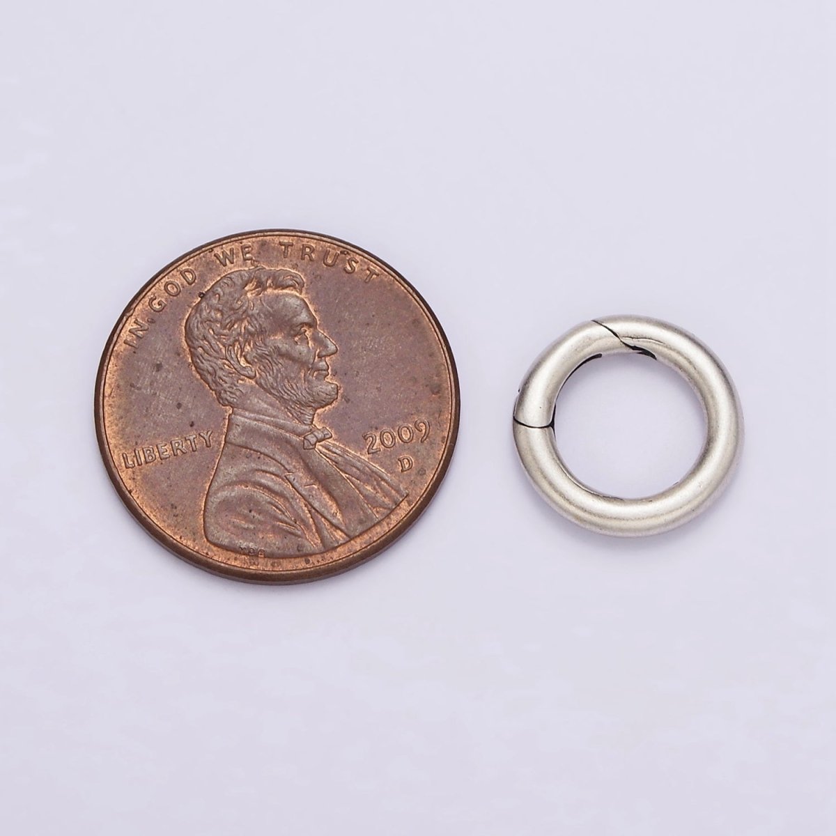 Dainty Sterling Silver Hinged Round Push Gate Ring Clasp Charm Pendants Interchangeable Connectors SL-310 - DLUXCA