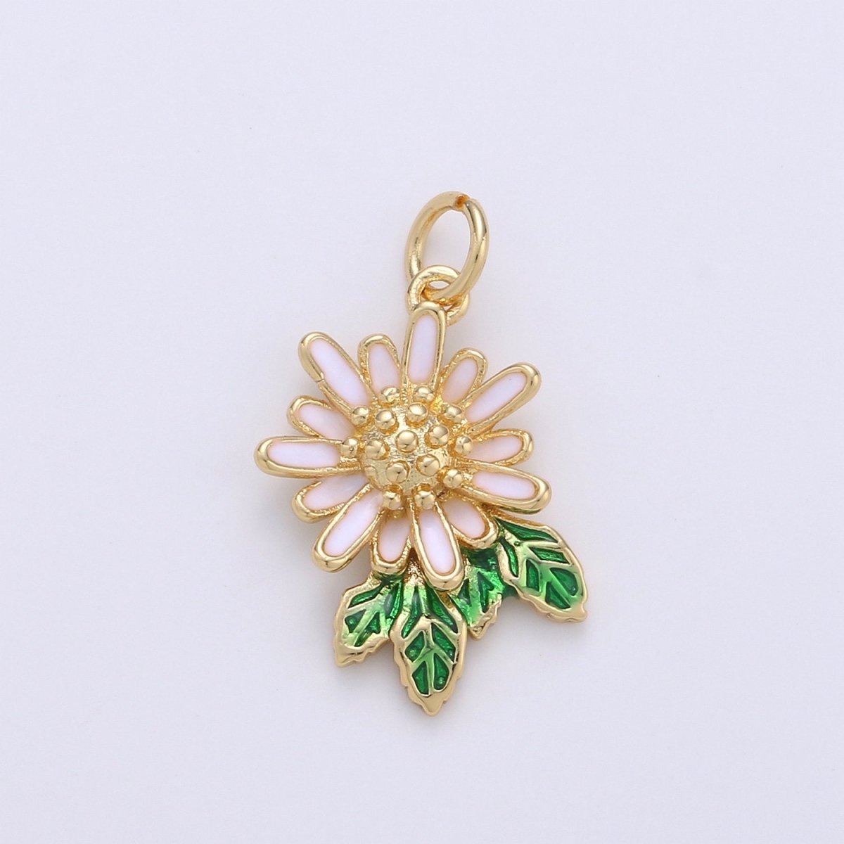 Dainty Sun Flower Charms Enamel Gold Plated for Bracelet Necklace Earring Component Summer Jewelry Flower Floral Pendant D-262 D-263