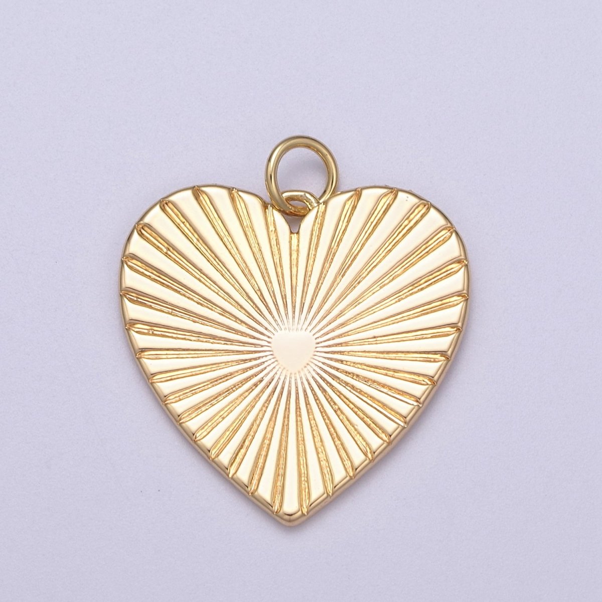 Dainty Sunburst Heart Charm, 16K Gold Filled Sunburst Heart Pendant, Women Sunburst Heart Pendant Jewelry N-271 AC-697