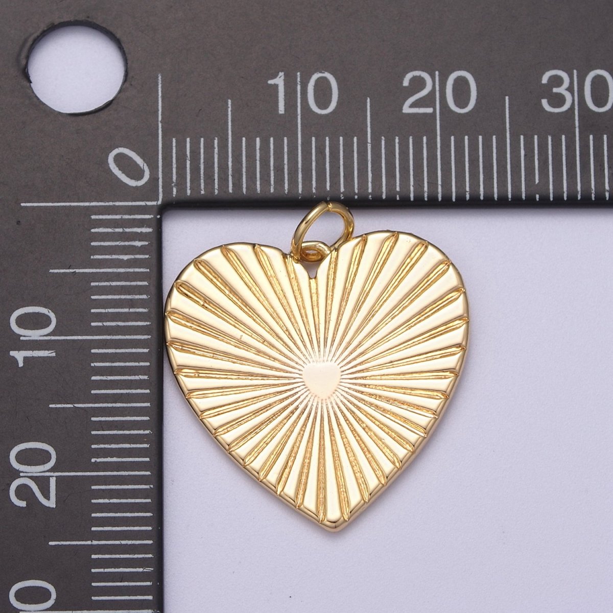 Dainty Sunburst Heart Charm, 16K Gold Filled Sunburst Heart Pendant, Women Sunburst Heart Pendant Jewelry N-271 AC-697
