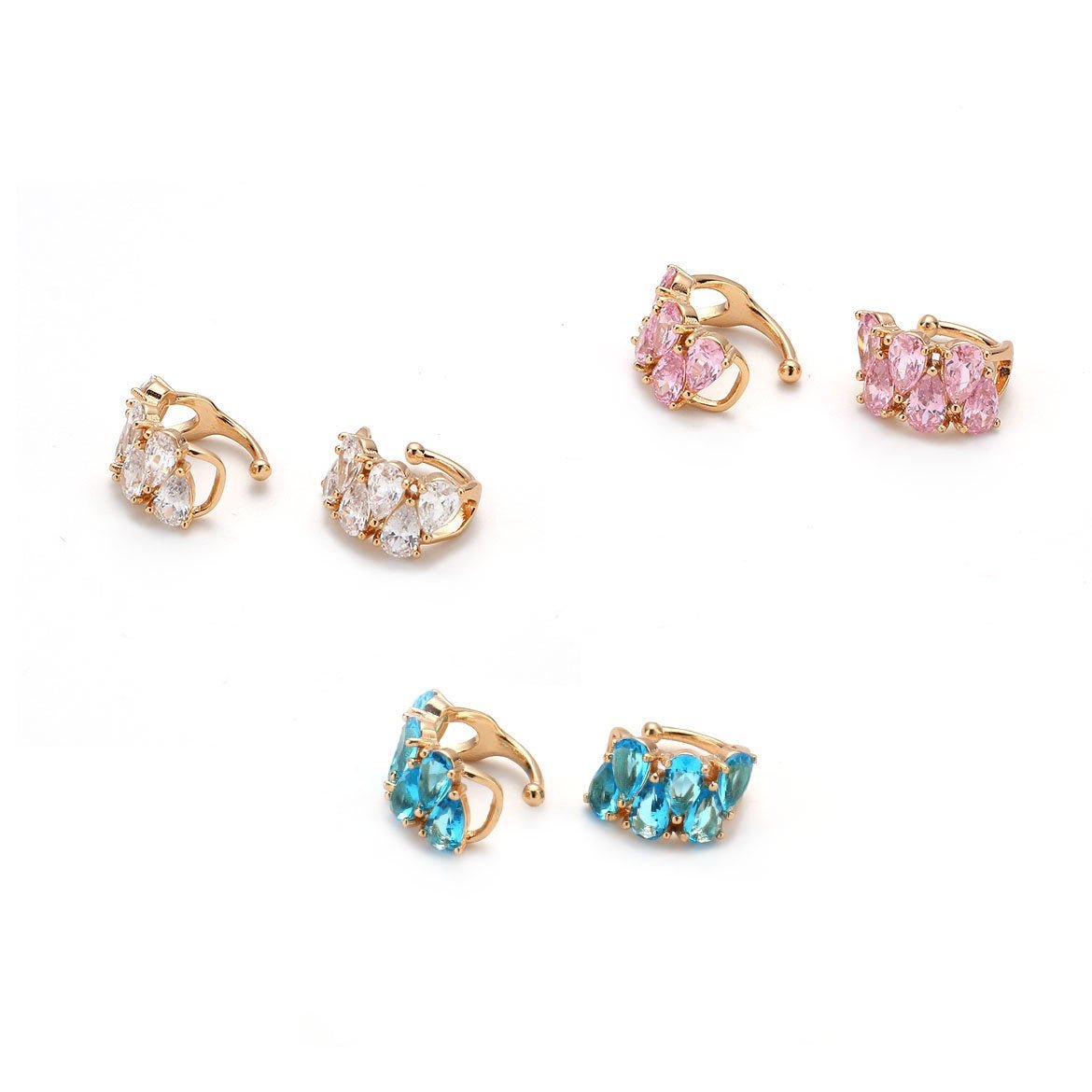 Dainty Tear drop Ear Cuff No Piercing, Cubic conch cuff, ear cuff Earring non pierced, earcuffs, cartilage, AI-120 AI-121 AI-122