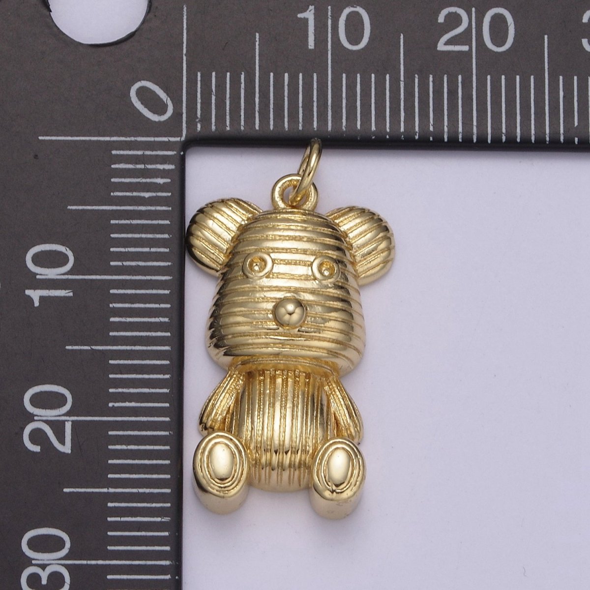 Dainty Teddy Bear Pendant in 14k Gold Filled Charm for Kids Jewelry W-190 - DLUXCA