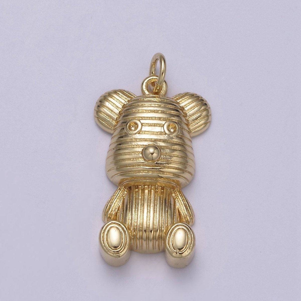 Dainty Teddy Bear Pendant in 14k Gold Filled Charm for Kids Jewelry W-190 - DLUXCA