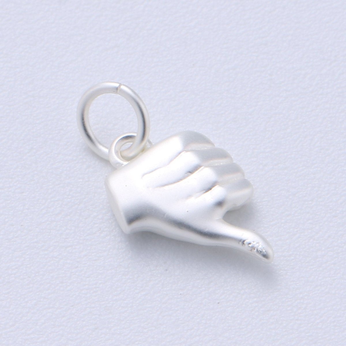 14K Gold Filled Matte Thumbs Up Hand Gesture Symbol Charm in Gold, Silver, Black | C408