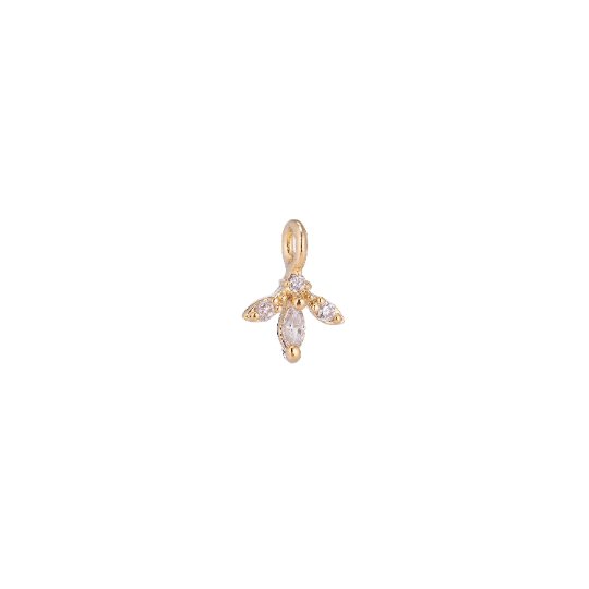 Dainty Tiny Marquise Pave CZ Small Drop Cubic Zirconia 18k Gold filled Pendant Charm for jewelry making supply C-162 - DLUXCA