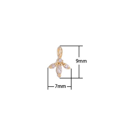Dainty Tiny Marquise Pave CZ Small Drop Cubic Zirconia 18k Gold filled Pendant Charm for jewelry making supply C-162 - DLUXCA