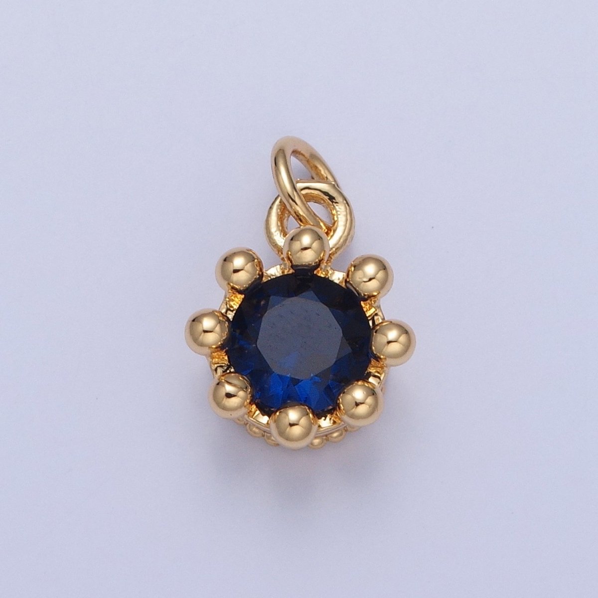 Dainty Tiny Round Cubic Zirconia Charm For Jewelry Making, X-060-X-064