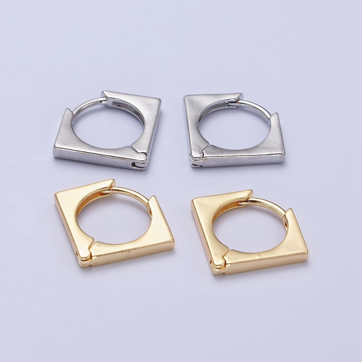 Dainty Triangle Hoop Earring Silver Geometric Huggie Earring Modern Jewelry AB-757 AB-758