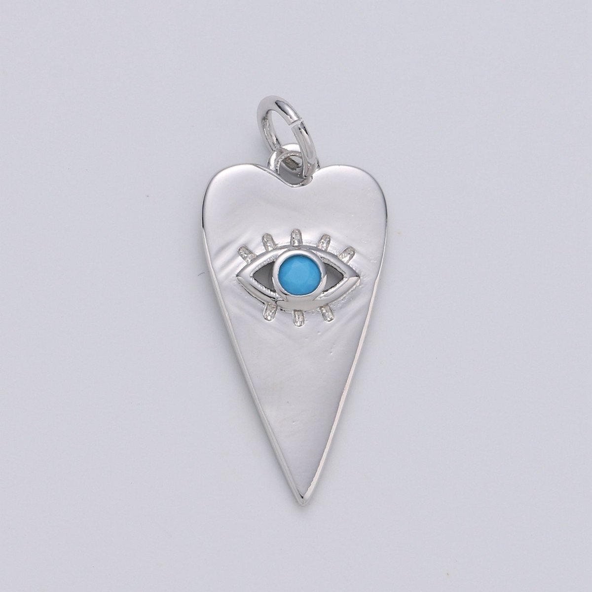 Dainty Turquoise Evil Eye Charm - 14k Gold Filled heart shaped Charm Gold Greek eye of Ra pendant D-124 D-125