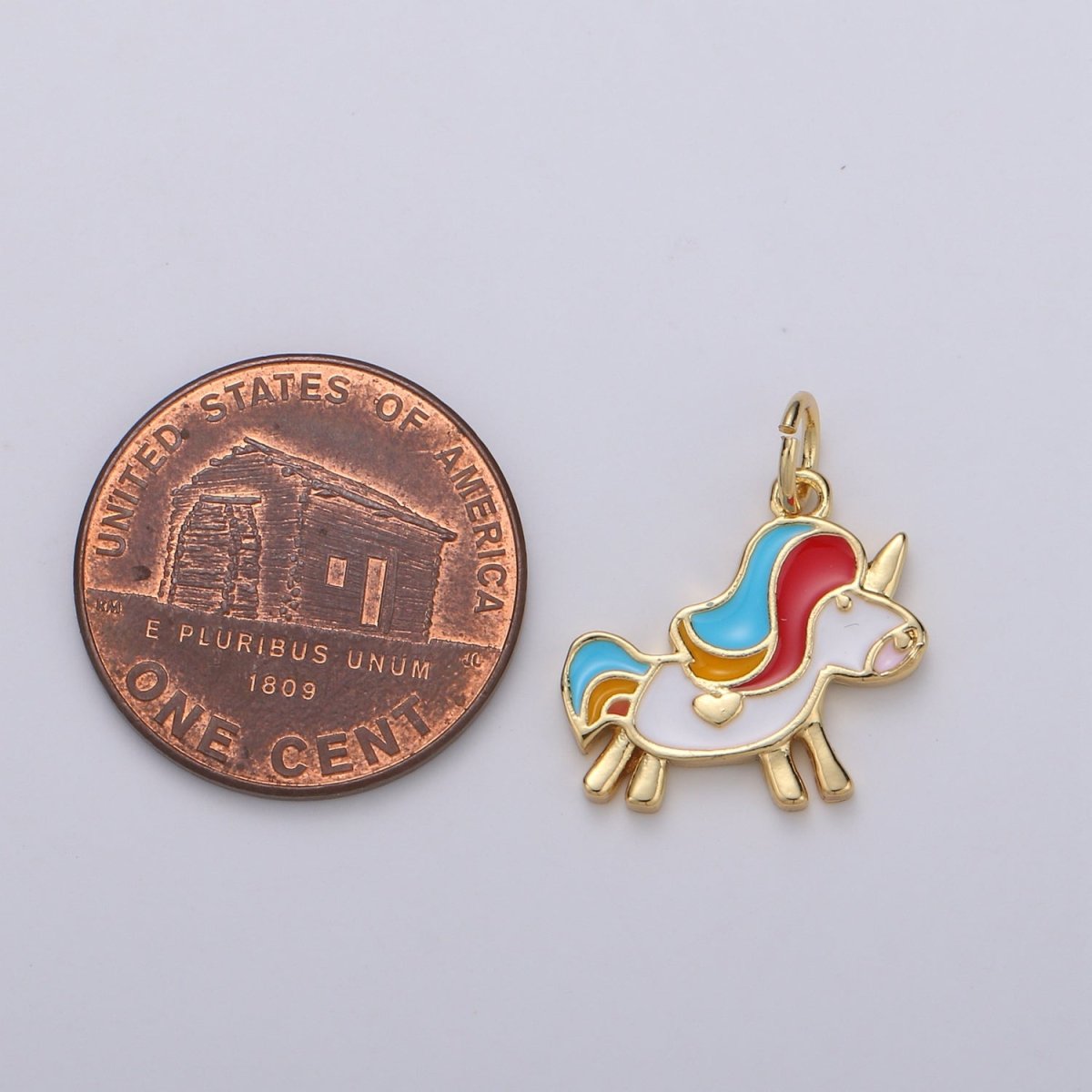 Dainty Unicorn Charms, Gold Blue Cartoon Unicorn Charm Pendant, Unicorn Charm Kids jewelry for Necklace Bracelet Earring Supply D-761