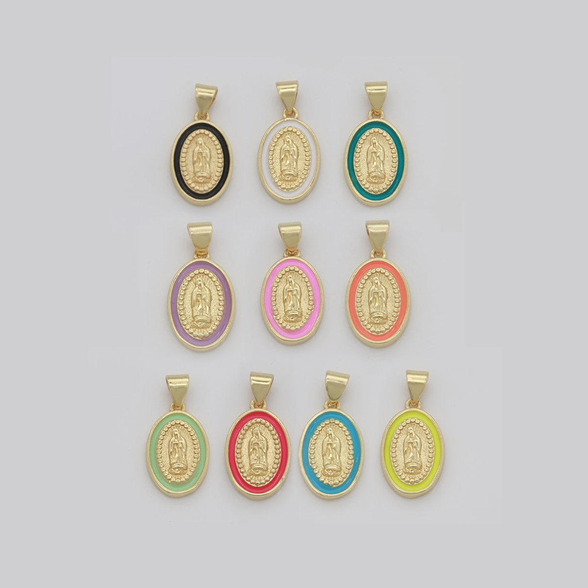 Dainty Virgin Mary Charm gold medallion Charm, gold filled Lady Guadalupe religious medal Saint Pendant Religious Coin Catholic Enamel Jewelry N-1363 N-1364 N-1365 N-1366 N-1367 N-1368 N-1369 N-1370 N-1371 N-1372