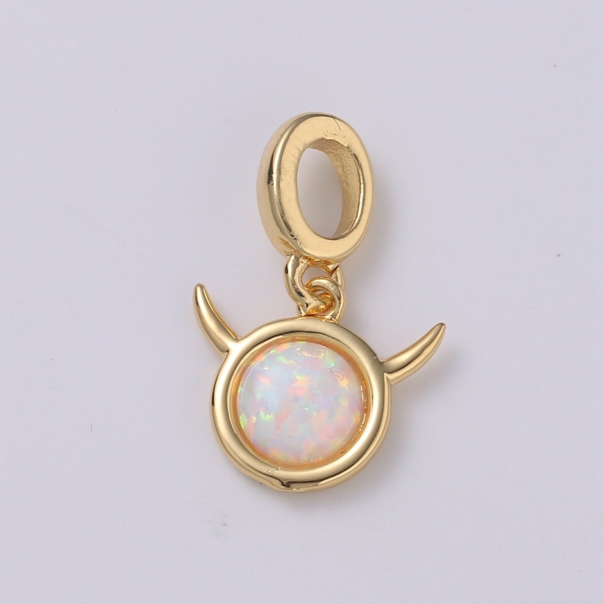 Dainty White Opal Pendant, Opal Round gemstone, Dainty pendants, Opal Charm Devil Face Charm Cute Devil Pendant for Minimalist Jewelry H-500 H-506