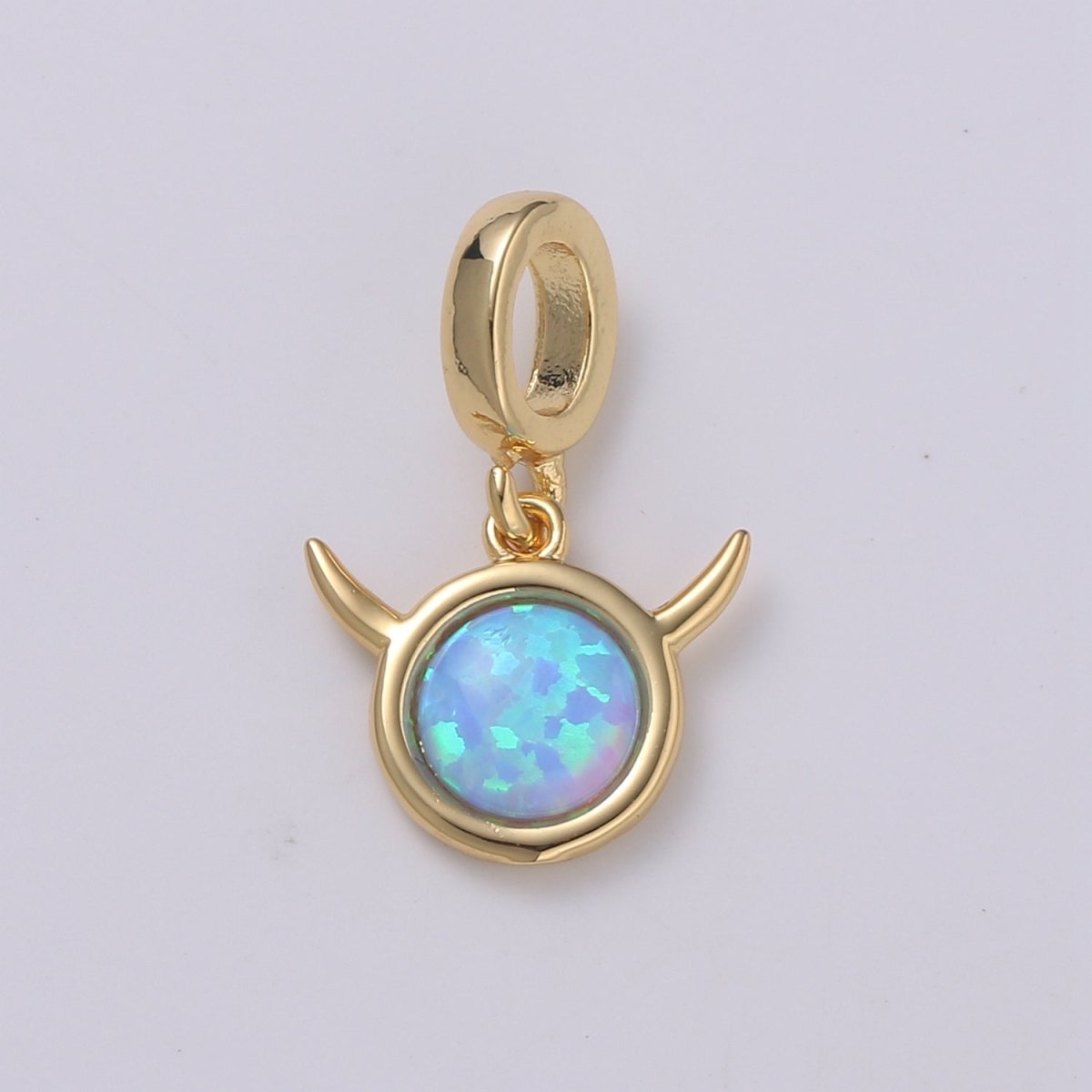 Dainty White Opal Pendant, Opal Round gemstone, Dainty pendants, Opal Charm Devil Face Charm Cute Devil Pendant for Minimalist Jewelry H-500 H-506