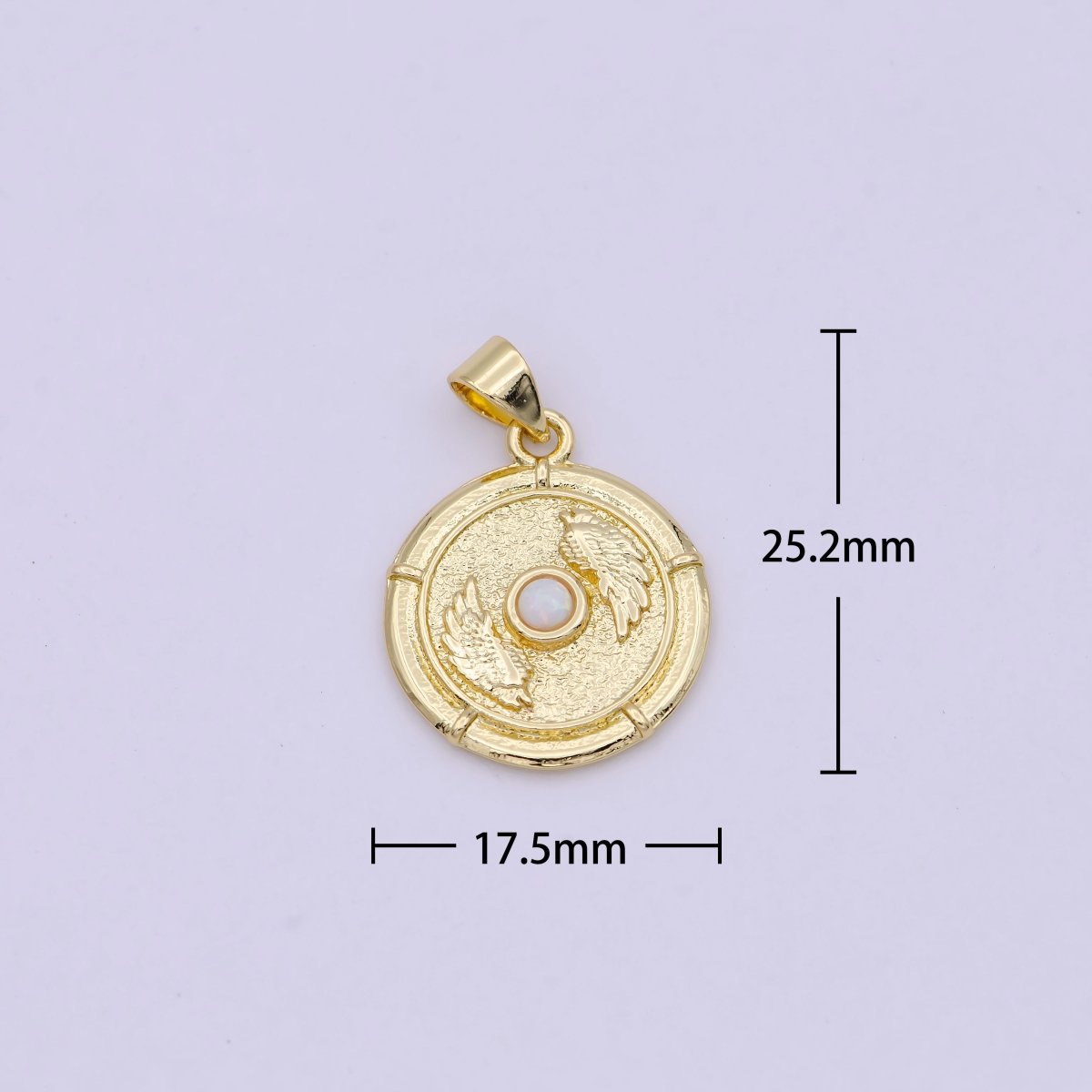 Dainty Wing Gold Opal Pendant Necklace / Blue Opal Angel Wing Charm for Necklace Bracelet Supply H-557 H-560