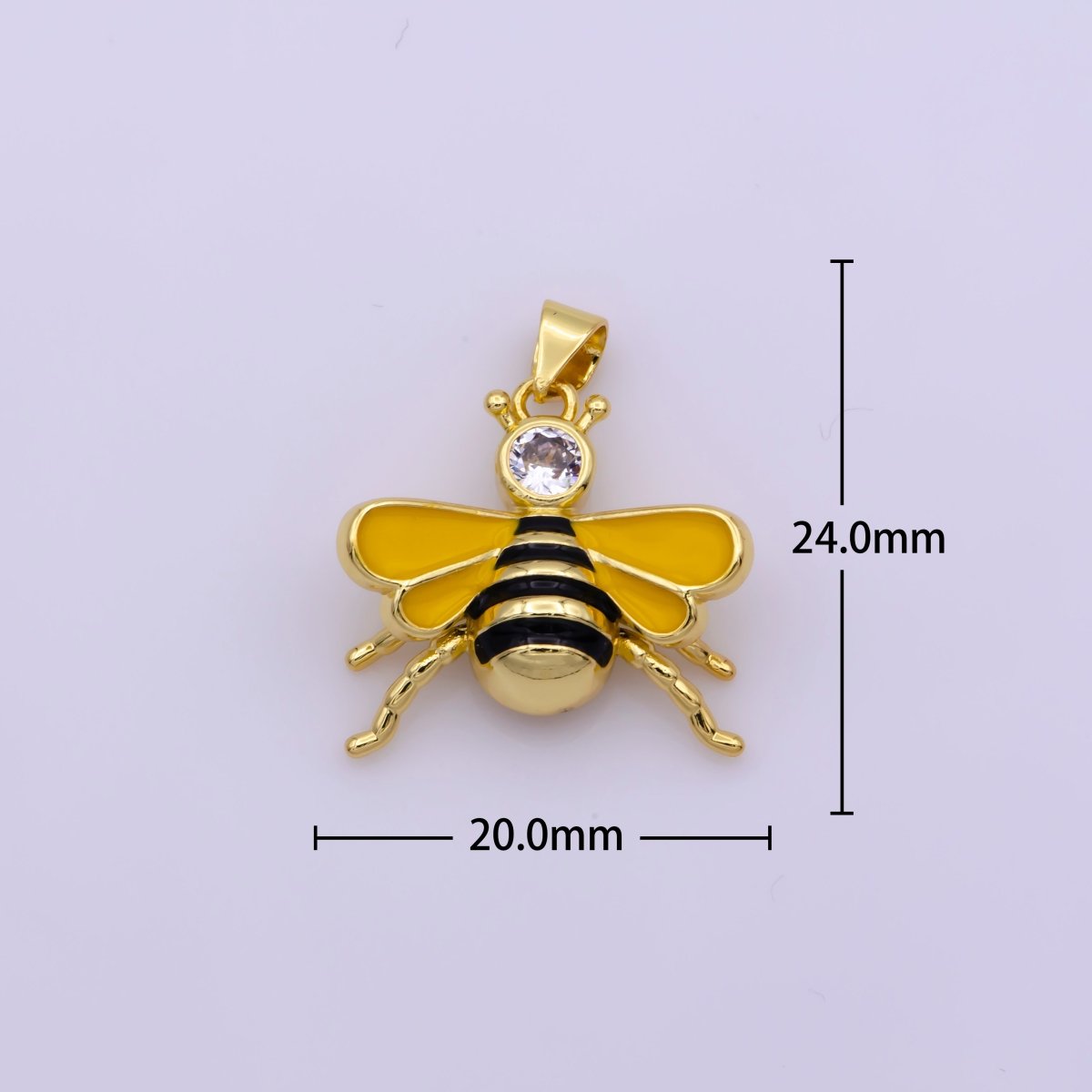 Dainty Yellow Bee Pendant N-1348 - DLUXCA