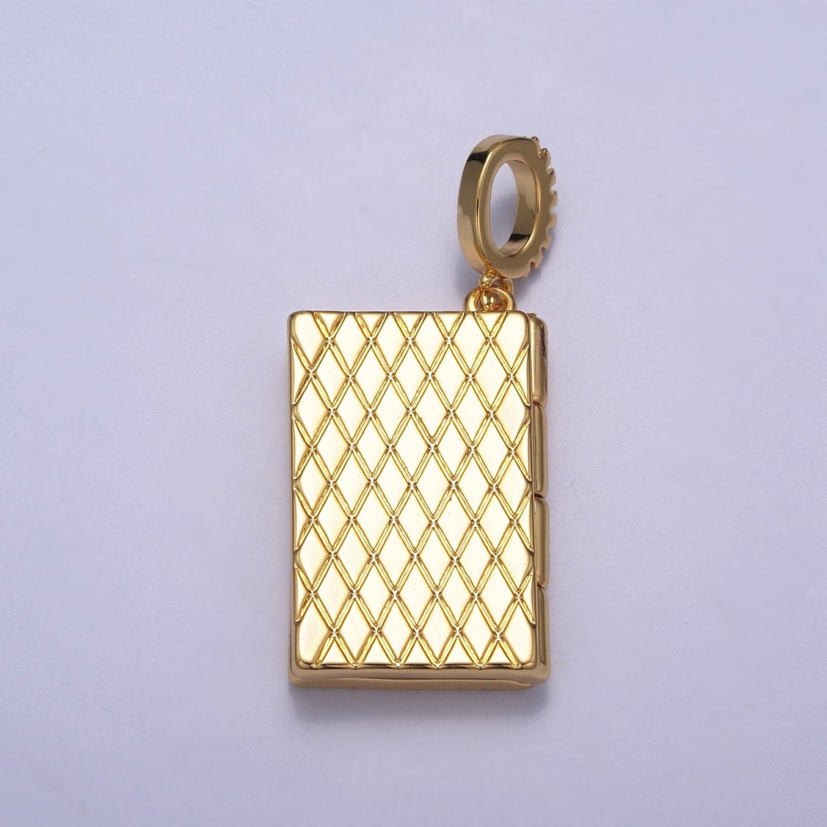 Dangle Book Locket Pendant Sun Burst Locket Charm Necklace 14K Gold Filled J-480 - DLUXCA