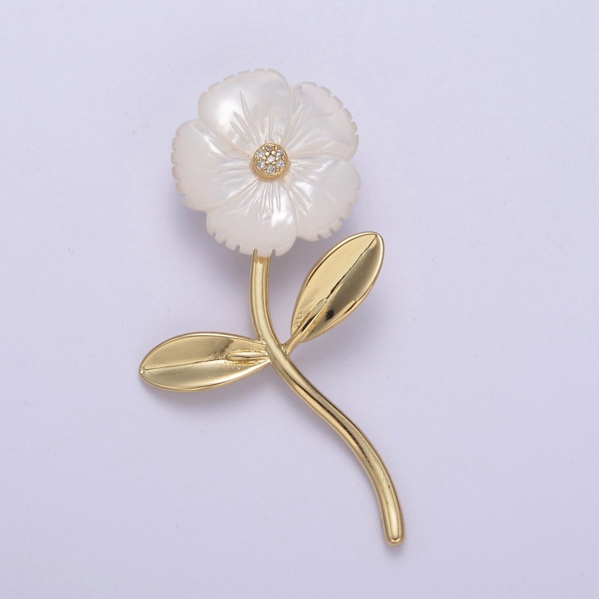 Dangle Carved White Pearl flower Poppy Charm / Daisy pendant for Necklace Charm Minimalist Jewelry H-061 H-067
