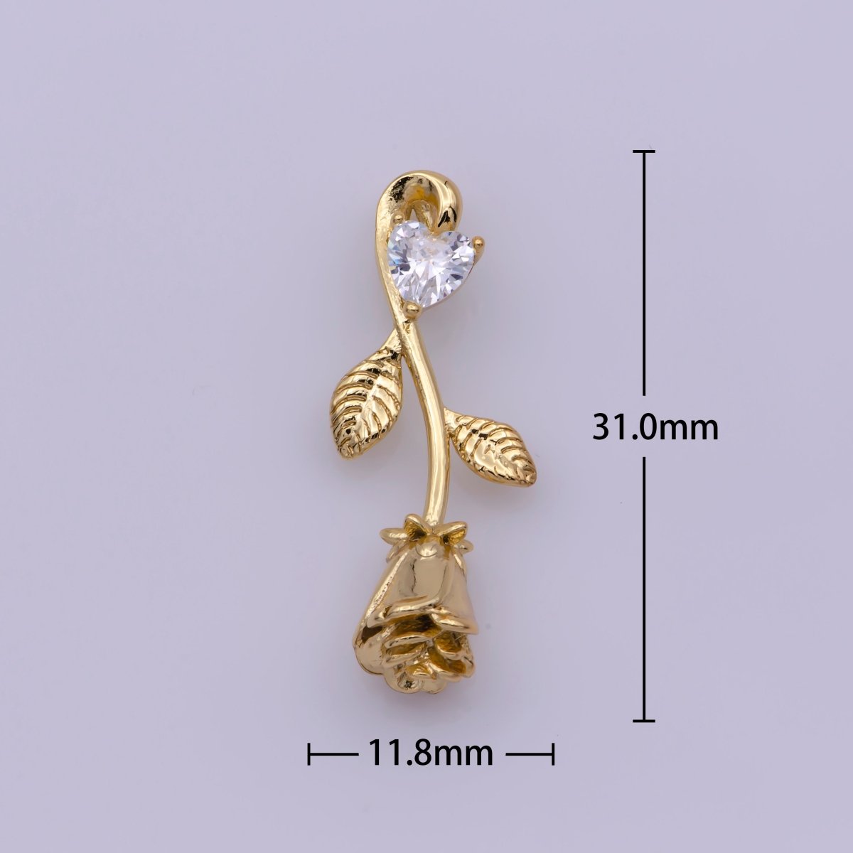 DEL-Gold Rose Charm Necklace, 14k Gold Filled, Upside Down Flower Dainty Simple Minimalist Jewelry, CL-M839 - DLUXCA