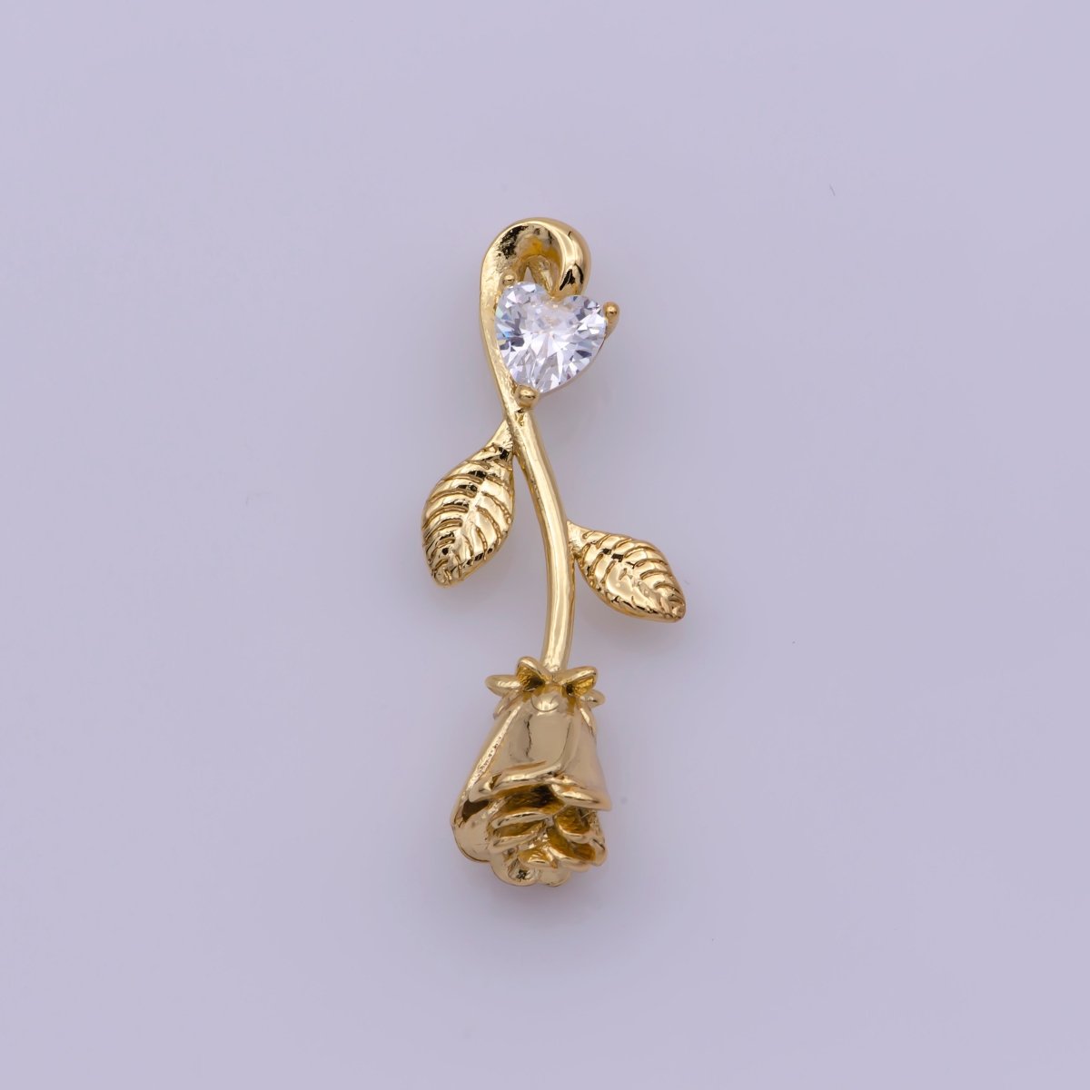 DEL-Gold Rose Charm Necklace, 14k Gold Filled, Upside Down Flower Dainty Simple Minimalist Jewelry, CL-M839 - DLUXCA