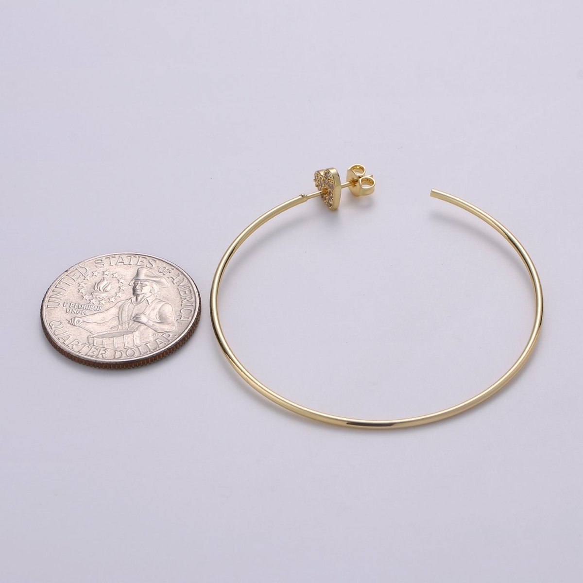 DEL- OS Dainty Heart Hoop Earrings, Gold Vermeil Earrings Minimalist Earrings, Classic Thin Hoops, Thin, Lightweight Every day Earring for Gift Q-195 - DLUXCA