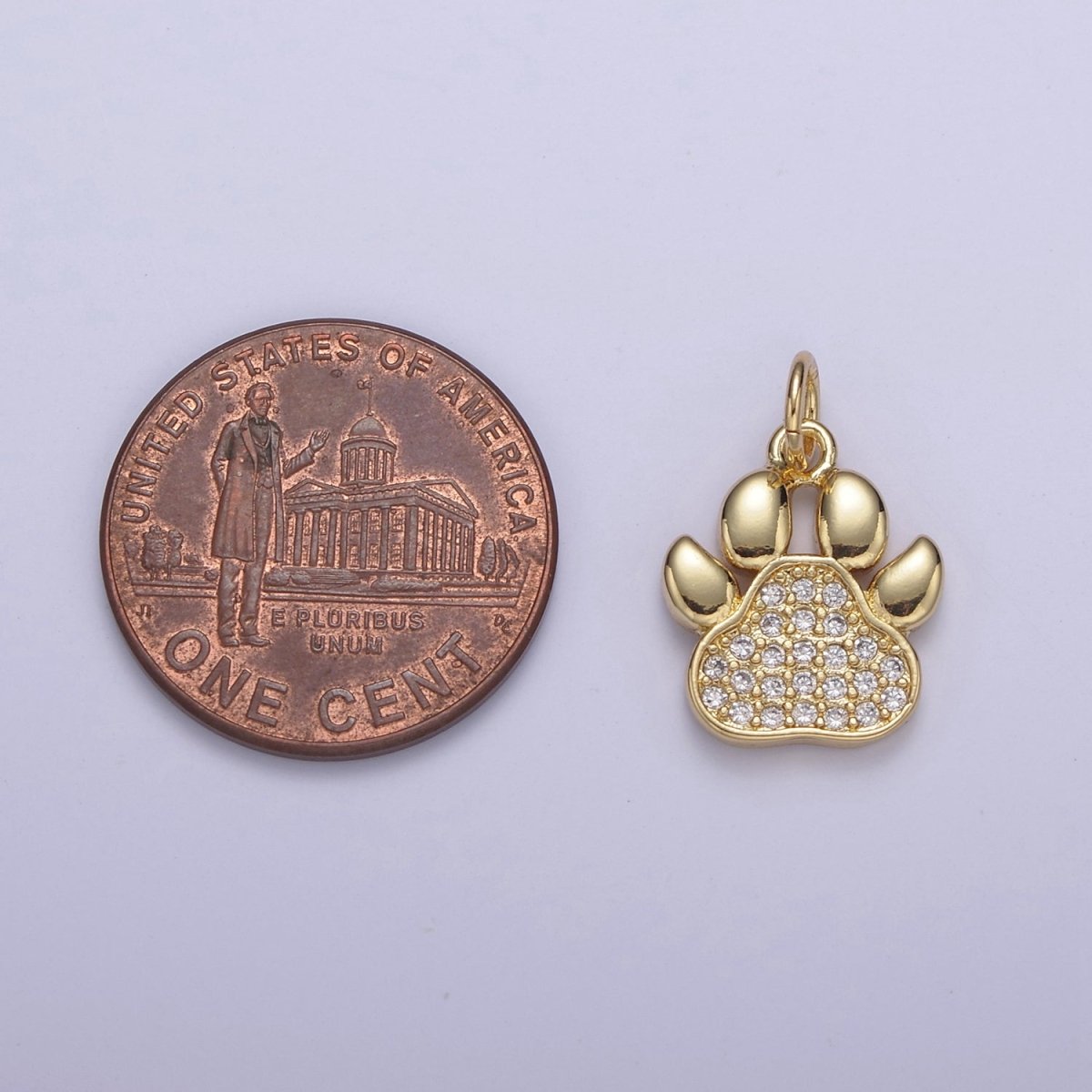 Dog Cat Bear Paw Print Charms for Bracelet Necklace Earring CZ Charm Jewelry Making Supply N-685 N-686