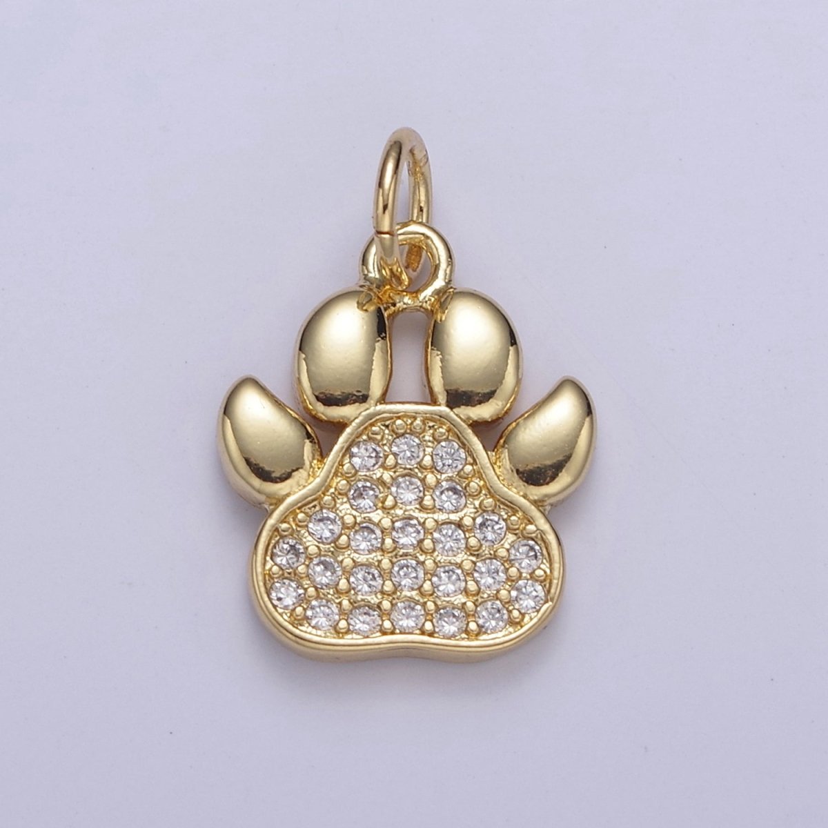 Dog Cat Bear Paw Print Charms for Bracelet Necklace Earring CZ Charm Jewelry Making Supply N-685 N-686