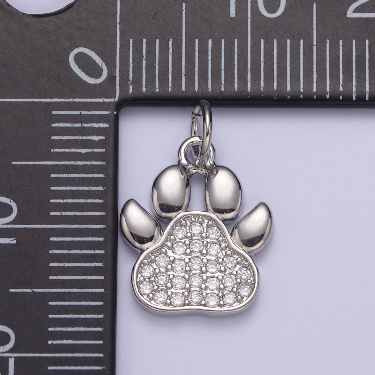 Dog Cat Bear Paw Print Charms for Bracelet Necklace Earring CZ Charm Jewelry Making Supply N-685 N-686