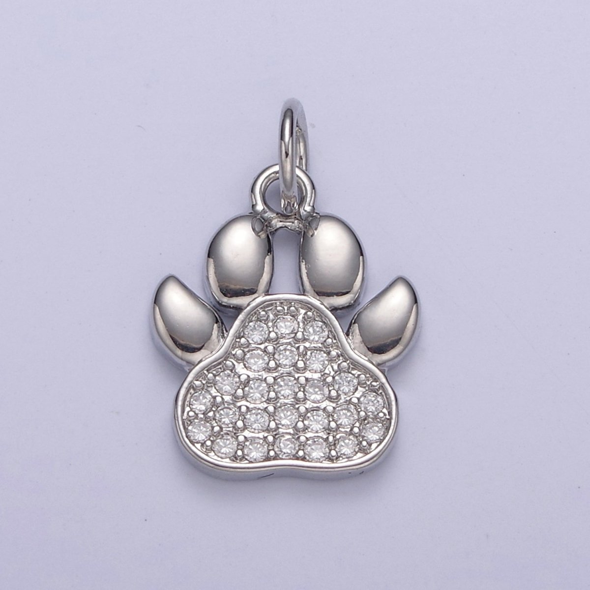 Dog Cat Bear Paw Print Charms for Bracelet Necklace Earring CZ Charm Jewelry Making Supply N-685 N-686