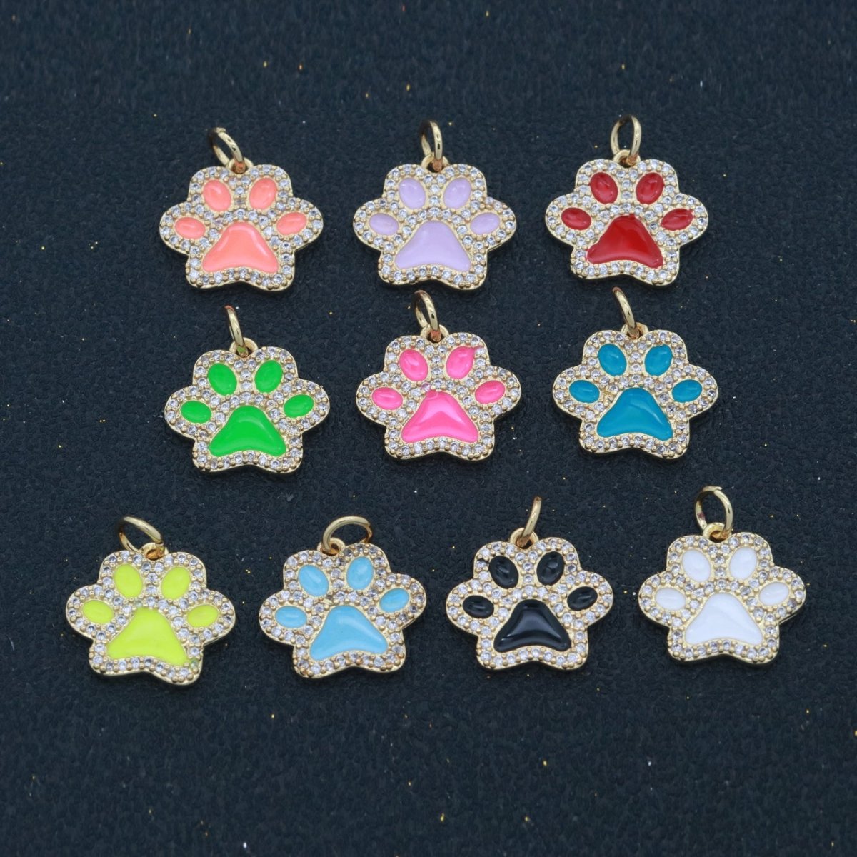 Dog Paw Gold Filled Charms M-648 - M-657