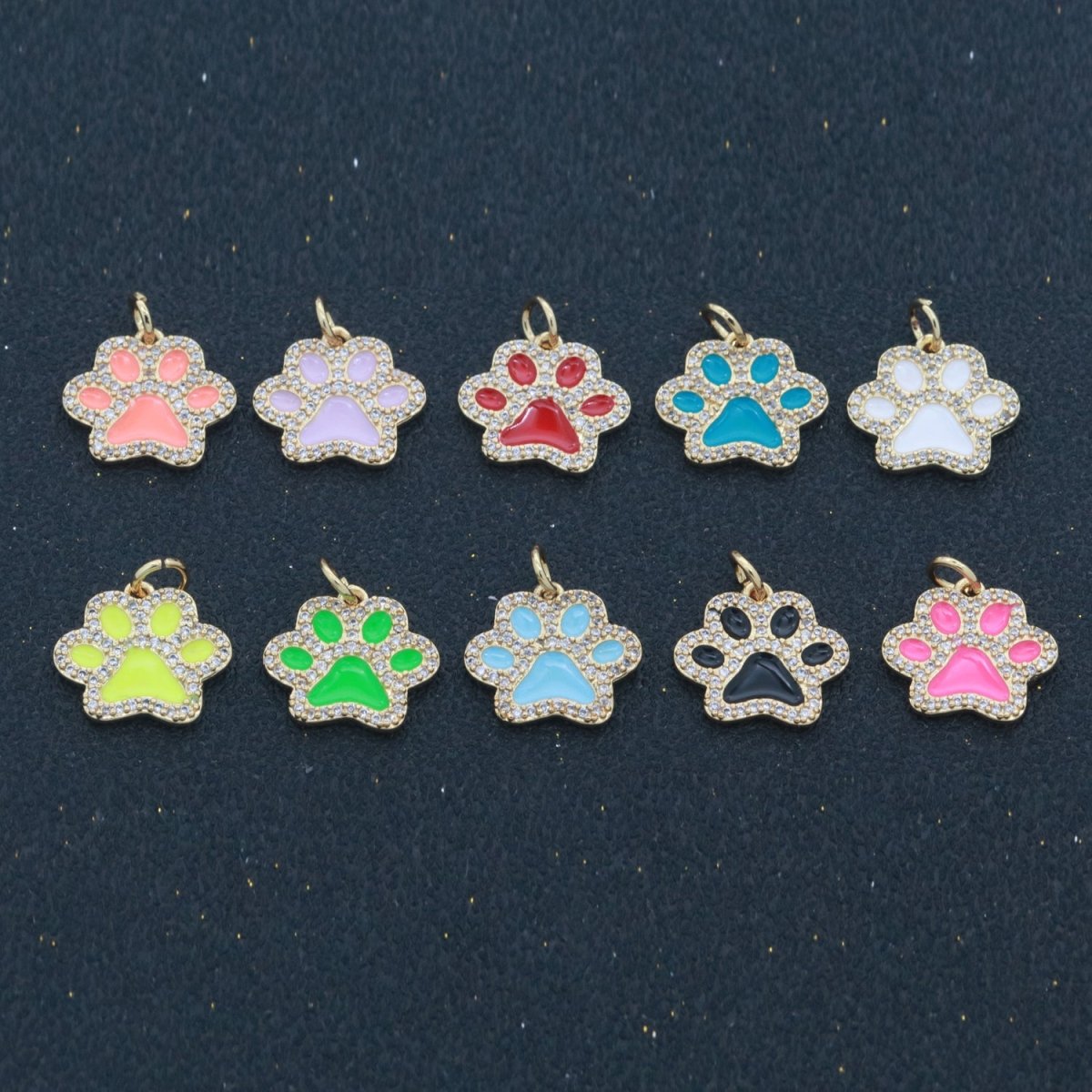 Dog Paw Gold Filled Charms M-648 - M-657