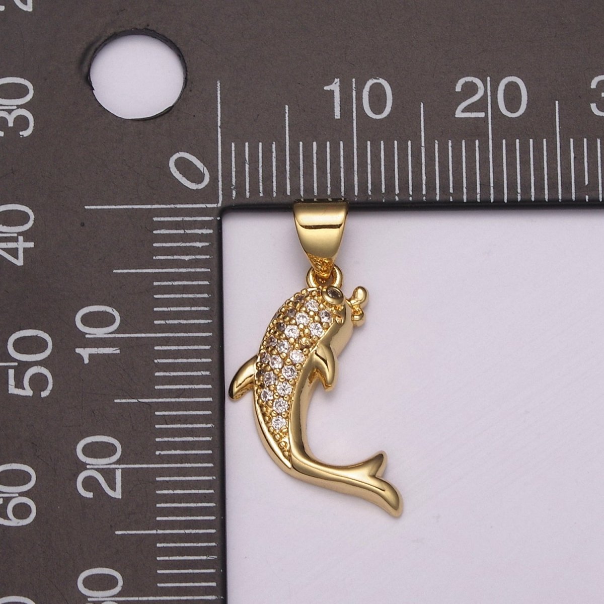 Dolphin Charm Necklace Micro Pave Dolphin Pendant Ocean Under the Sea Inspired Silver Pendant N-491 N-492