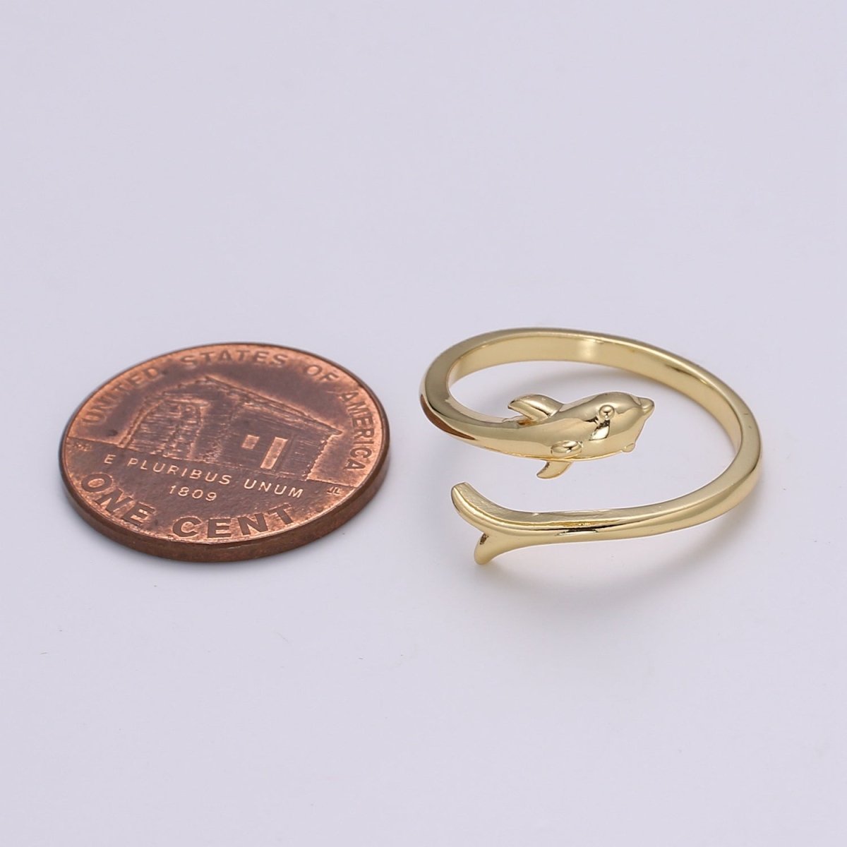 Dolphin Ring Adjustable Open Ring for Animal Lover Under the sea Inspired Jewelry - DLUXCA