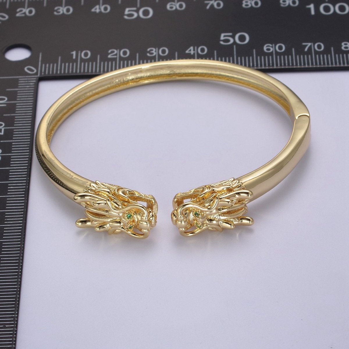 Double Dragon Head Bracelet - Adjustable Bangle bracelet - Lucky Dragon Bangle Stackable Jewelry | WA-686 WA-687 Clearance Pricing