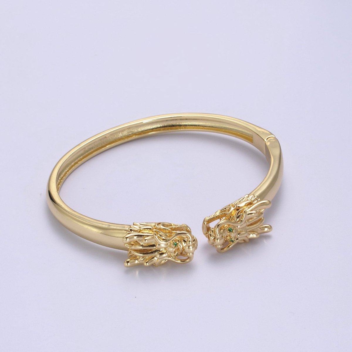 Double Dragon Head Bracelet - Adjustable Bangle bracelet - Lucky Dragon Bangle Stackable Jewelry | WA-686 WA-687 Clearance Pricing