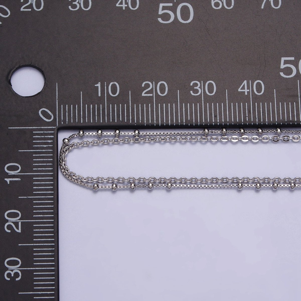 Double Layer Silver Necklace Set Two Strand Chain Multi Strand Necklace Satellite Chain and Cable Link Chain Necklace For Minimalist | WA-1606 Clearance Pricing - DLUXCA