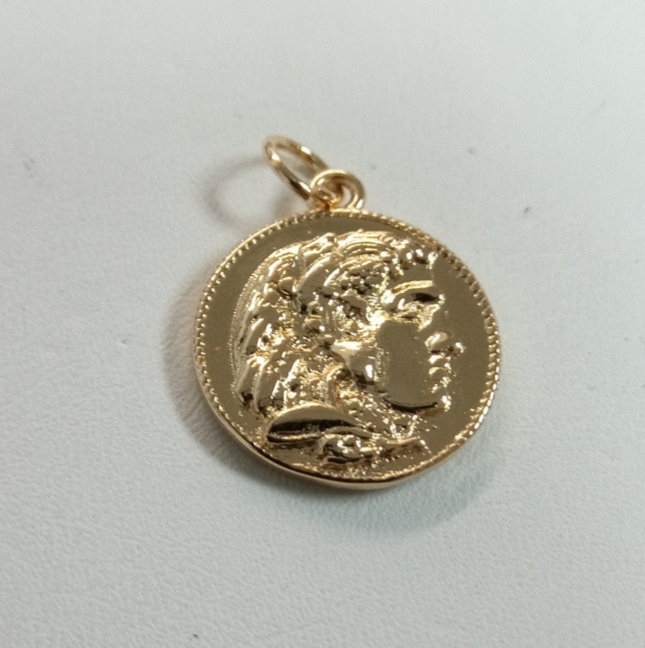Double sided 24k Gold Hercules Coin Pendant Ancient Coin Pendant, Greek Heracles Coin Pendant, DIY jewelry, Warrior Pendant C-532,C-543
