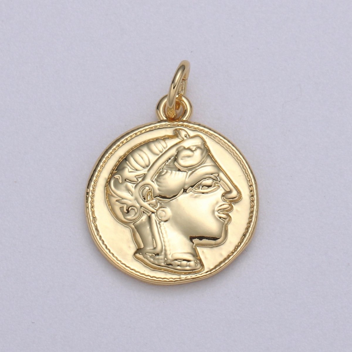 Double sided 24k Gold Hercules Coin Pendant Ancient Coin Pendant, Greek Heracles Coin Pendant, DIY jewelry, Warrior Pendant C-532,C-543