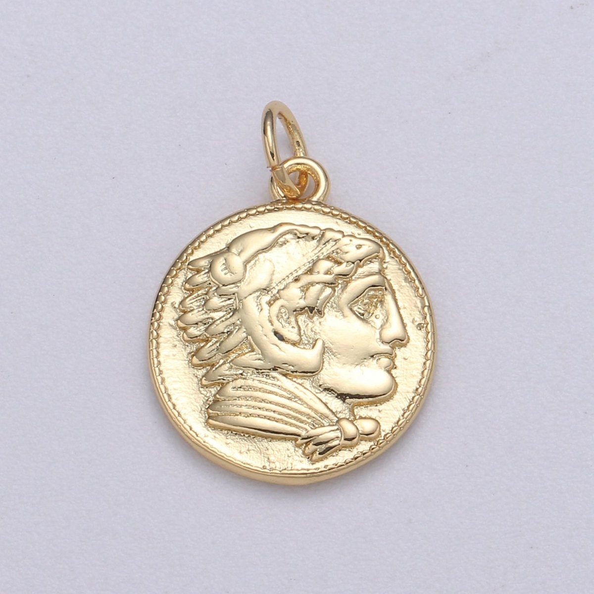 Double sided 24k Gold Hercules Coin Pendant Ancient Coin Pendant, Greek Heracles Coin Pendant, DIY jewelry, Warrior Pendant C-532,C-543