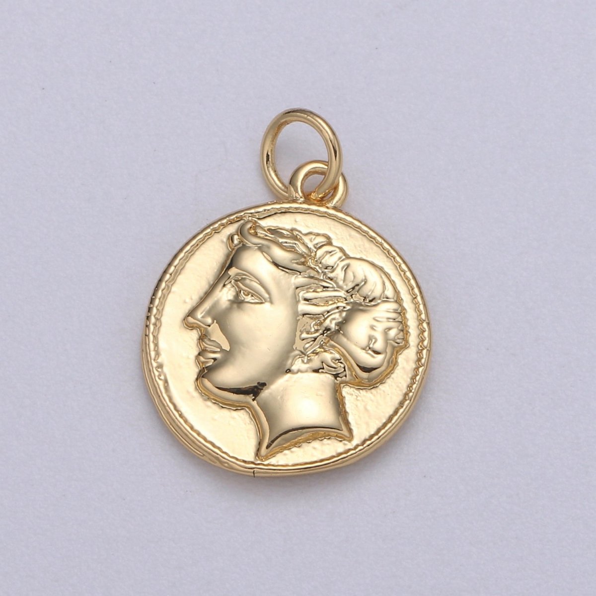 Double sided 24k Gold Hercules Coin Pendant Ancient Coin Pendant, Greek Heracles Coin Pendant, DIY jewelry, Warrior Pendant C-532,C-543